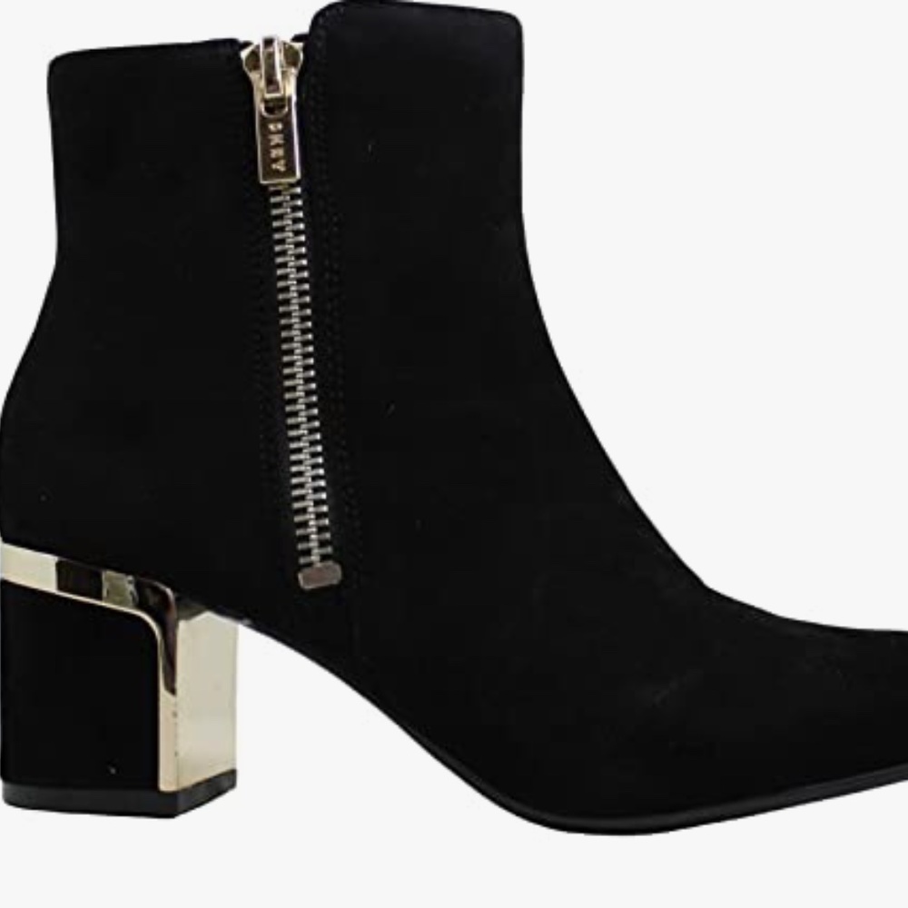 DKNY Womens Crosbi Almond Toe Ankle Boots, Black Suede, Size 8.5 New in Box